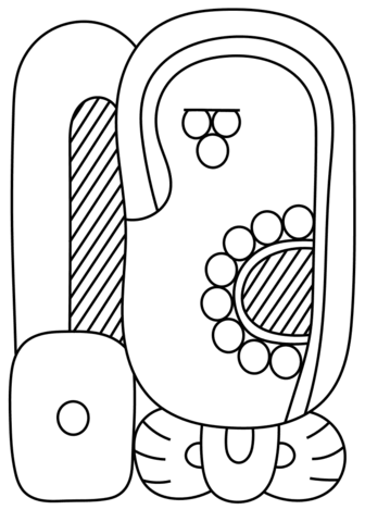 9Th Maya Month   Ch'En Coloring Page